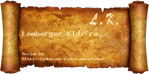 Lemberger Klára névjegykártya